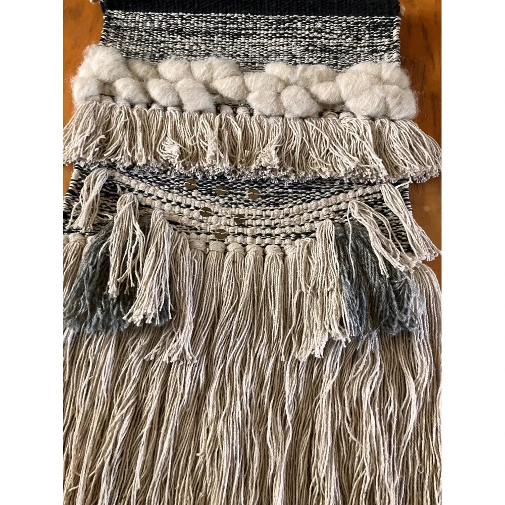 Woven Wall Hanging Home Decor Neutral Boho Fiber Art Tapestry